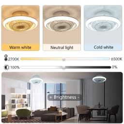 Modern Ceiling Fan With Light Remote Control APP 3 Color Dimmable Smart Fan Light 360° Rotating 6 Speed Chandelier Indoor Home