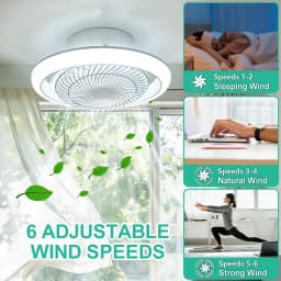 Modern Ceiling Fan With Light Remote Control APP 3 Color Dimmable Smart Fan Light 360° Rotating 6 Speed Chandelier Indoor Home