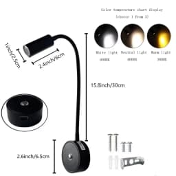3W Ferry Boat Yacht LED Reading Wall Lights Cross Border 12-24V LED RV Ceiling Lamp Marine RV Reading Lamps RV Lighting Fixtures