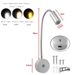 3W Ferry Boat Yacht LED Reading Wall Lights Cross Border 12-24V LED RV Ceiling Lamp Marine RV Reading Lamps RV Lighting Fixtures
