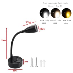 3W Ferry Boat Yacht LED Reading Wall Lights Cross Border 12-24V LED RV Ceiling Lamp Marine RV Reading Lamps RV Lighting Fixtures