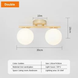 Nordic Glass Wall Sconce Milky White Sphere G9 Bulb Gold Suitable For Bedroom Hallway Dressing Room Living Room Entryway Balcony