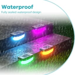 Solar Deck Lights Outdoor Waterproof LED Fence Lights Garden Step Lamp for Patio Stairs Railing Pathway Step