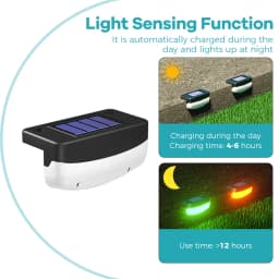 Solar Deck Lights Outdoor Waterproof LED Fence Lights Garden Step Lamp for Patio Stairs Railing Pathway Step