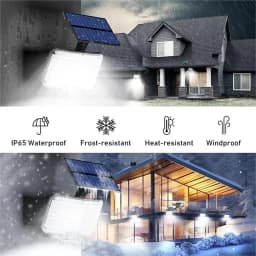 234 LED Solar Lights Outdoor Motion Sensor Dusk to Dawn Solar Powered Security Flood Light, Split 16.5ft Cable for Wall Garden