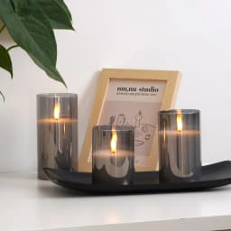 3Pcs/Pack LED Candle Light Remote Controlled Electronic Flameless Moving Wick Plastic Candle Set Ffor Party Home Decoration