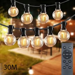 Festoon G40 LED Remote Globe String Fairy Lights Outdoor For Christmas Party Garden Birthday Garland Street Patio Decor Lamps