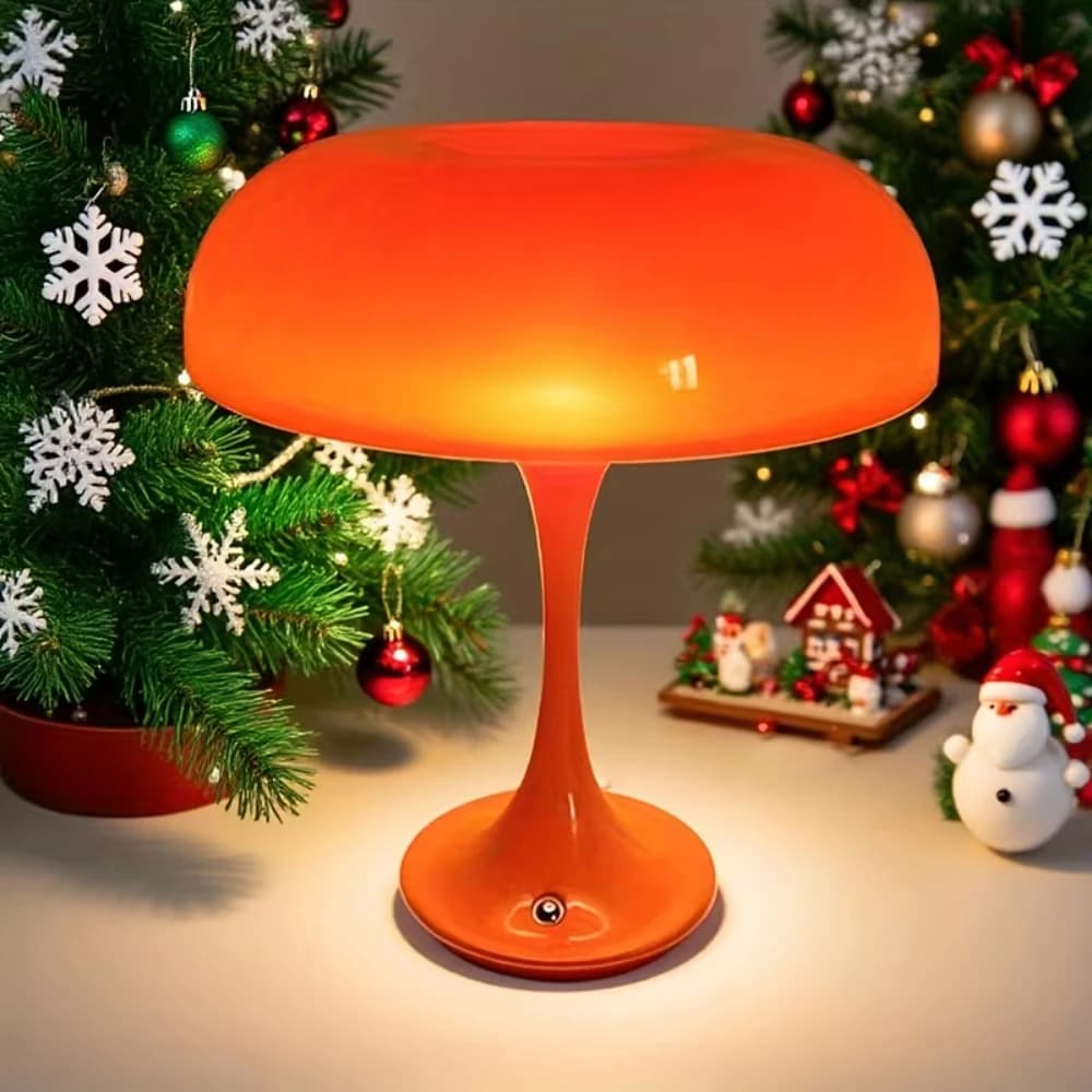 Mushroom Table Lamp Touch Control 3 Color Dimmable Cordless Rechargeable Plastic LED Night Light Adjustable Brightness Bedside