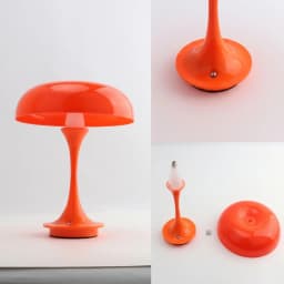 Mushroom Table Lamp Touch Control 3 Color Dimmable Cordless Rechargeable Plastic LED Night Light Adjustable Brightness Bedside