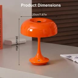 Mushroom Table Lamp Touch Control 3 Color Dimmable Cordless Rechargeable Plastic LED Night Light Adjustable Brightness Bedside
