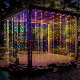 Festoon LED Curtain Light String Battery Operated Muslim Ramadan Home Courtyard Decoration Wedding Outdoor Garland Eid Mubarak