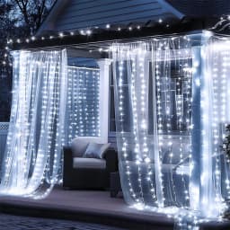 Festoon LED Curtain Light String Battery Operated Muslim Ramadan Home Courtyard Decoration Wedding Outdoor Garland Eid Mubarak