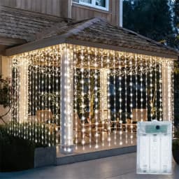 Festoon LED Curtain Light String Battery Operated Muslim Ramadan Home Courtyard Decoration Wedding Outdoor Garland Eid Mubarak