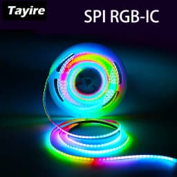 Individual Addressable SPI RGB COB LED Strip for DIY Decor DC 5V 12V RGB-IC Smart LED Tape Light