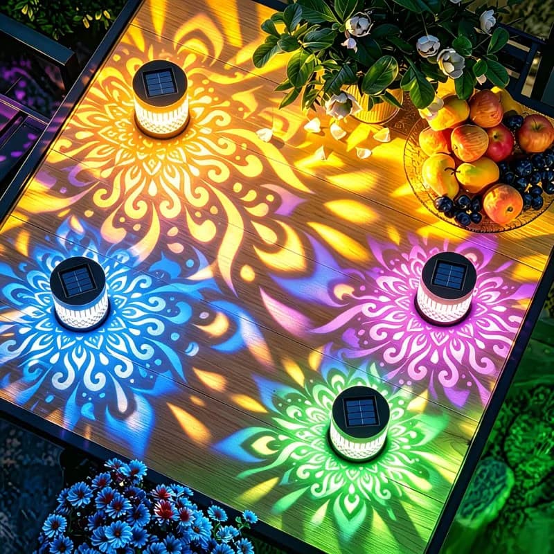 Solar Mandala Wall Lamp Outdoor LED Waterproof Fence Lamp for Garden Lawn Estate Porch Corridor Courtyard Decoration Wall Light