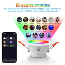 1-10PCS 10W Smart LED Downlight Bluetooth Ceiling Lamp Smart Life App Control Recessed Ceiling Down Light RGB Dimmable Spot Lamp