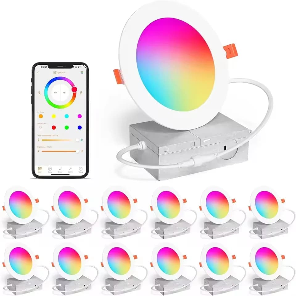 1-10PCS 10W Smart LED Downlight Bluetooth Ceiling Lamp Smart Life App Control Recessed Ceiling Down Light RGB Dimmable Spot Lamp