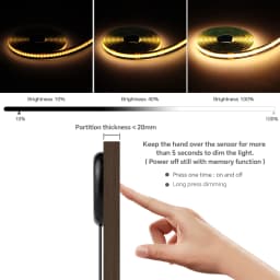1-10Pcs Black PCB COB Strip Wall Lamp Soundproof Panel Decor, Strong Concealment Does Not Affect Aesthetics, Touch Dimming Switc