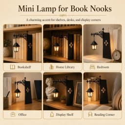 Bookshelf Lamp Library Lantern Light Library Lantern Bookshelf Mini Bookcase Lamp Book Nook Lamp Reading Nook Decor For Home