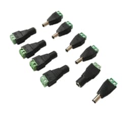 10 Pcs CCTV Cameras 2.1mm X 5.5mm Female Male DC Power Plug Adapter For 5050 3528 5630 5730 Single Color LED Strip Light