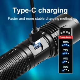 2026 HighPower LED Flashlight 9000000LM Strong Light Tactical Torch Rechargeable Portable Lamp Outdoor Emergency Camping Lantern