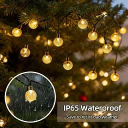 4 Colors Options Solar Globe String Lights Outdoor Waterproof Fairy Lights with 8 Modes for Wedding Patio Holiday Home Decor