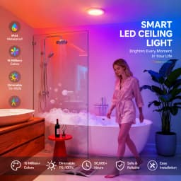 Rechargeable Shower Light with Remote, RGB/CCT Colors Changing & White Light for Shower, for Inside Shower with Motion Sensor