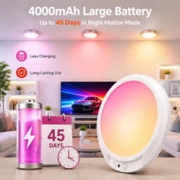 Rechargeable Shower Light with Remote, RGB/CCT Colors Changing & White Light for Shower, for Inside Shower with Motion Sensor