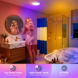 Rechargeable Shower Light with Remote, RGB/CCT Colors Changing & White Light for Shower, for Inside Shower with Motion Sensor