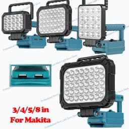 For Makita LED Working Light Lantern 18V Li-ion Battery Emergency Lamp Flashlight Torch Spotlight With Dual USB Camping Lighting