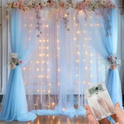 Battery LED Festoon Curtain Light String 8 Modes Garland Fairy Lights for Wedding Party Home Holiday Ramadan Room Decortation