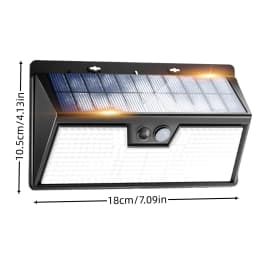 Solar Lights Outdoor Motion Sensor, 3 Modes 318LED Solar Powered Fence Wall Light IP65 Waterproof, Outside Deck Yard Patio Hous