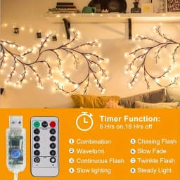 Artistic Sculptural Tree Branch String Lights, Adjustable Bendable LED Lights, Bohemian Garden Romantic Night Scene Ornament