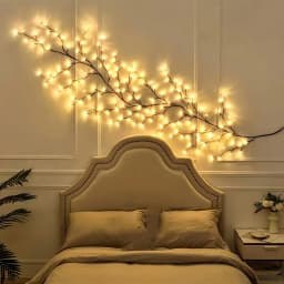 Artistic Sculptural Tree Branch String Lights, Adjustable Bendable LED Lights, Bohemian Garden Romantic Night Scene Ornament