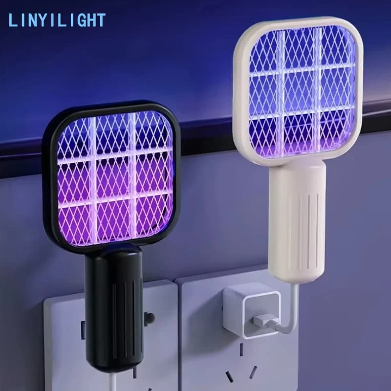 Portable Trap Mosquito Killing Lamp Fly Swatter Mini USB UV Mosquito Swatter for Outdoor Picnic Camping Hotel