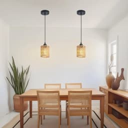 American Imitation Hemp Rope Rattan Hand-woven Ceiling Lamp South East Asia Style Restaurant Hotel Aisle Chandelier