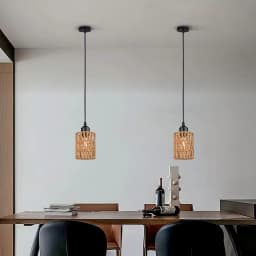 American Imitation Hemp Rope Rattan Hand-woven Ceiling Lamp South East Asia Style Restaurant Hotel Aisle Chandelier