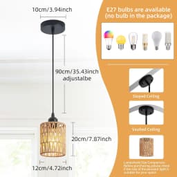 American Imitation Hemp Rope Rattan Hand-woven Ceiling Lamp South East Asia Style Restaurant Hotel Aisle Chandelier