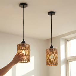 American Imitation Hemp Rope Rattan Hand-woven Ceiling Lamp South East Asia Style Restaurant Hotel Aisle Chandelier