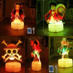 LED Night Light Anime Figure One Piece Luffy Zoro Figures Lamp PVC Action Collection Bedside Table Decoration Kid Christmas Gift