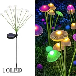 NEW 2/1Pcs Solar Lawn Lights Outdoor Waterproof LED Mushroom Lamp Jellyfish Warm Light for Garden Decor Yard Party Patio