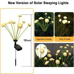 NEW 2/1Pcs Solar Lawn Lights Outdoor Waterproof LED Mushroom Lamp Jellyfish Warm Light for Garden Decor Yard Party Patio