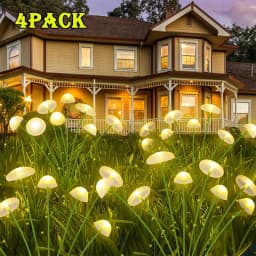 NEW 2/1Pcs Solar Lawn Lights Outdoor Waterproof LED Mushroom Lamp Jellyfish Warm Light for Garden Decor Yard Party Patio