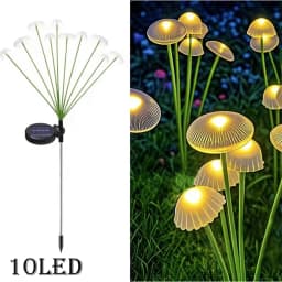 NEW 2/1Pcs Solar Lawn Lights Outdoor Waterproof LED Mushroom Lamp Jellyfish Warm Light for Garden Decor Yard Party Patio