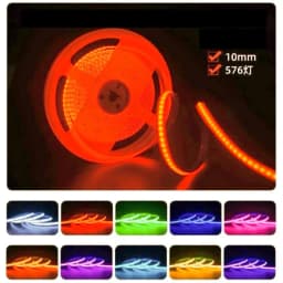 DC12V/24V RGB COB LED Strip 8mm/10mm Width 576LEDs/M High Density RA95 Flexible Tape for DIY Living Room Bedroom Decor Lighting