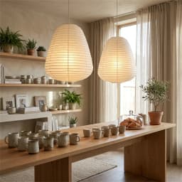 2Pack Vase Rice Paper Lampshade Wabi Sabi Japandi Hanging Ceiling Pendant Light Shade for Living Room Bedroom Home Decor