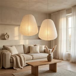 2Pack Vase Rice Paper Lampshade Wabi Sabi Japandi Hanging Ceiling Pendant Light Shade for Living Room Bedroom Home Decor
