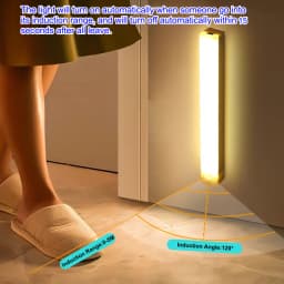 Motion Sensor LED Bar Light USB Type C Rechargeable Portable Induction Night Light for Wardrobe Kitchen Bedside Closet Aisle