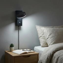 Modern plug indoor LED wall light 350 degree rotating 3W aluminum wall light, with switch button, suitable for desk, desk, bedro