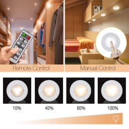 Dimmable Touch Sensor LED Under Cabinets Lights Warm White / White LED Puck Lights Closet Wardrobe Kitchen Bedside Night Light
